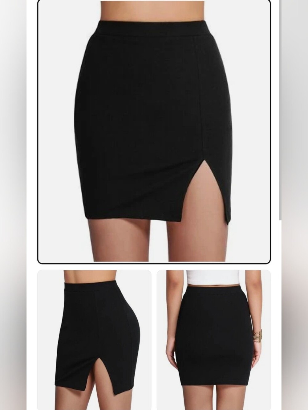 MANGOPOP NWT Women's Ribbed Bodycon Mini Skirt High Waist Size L